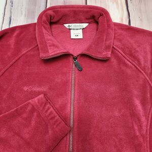 COLUMBIA Womens‎ XL Benton Springs Full Zip Fleece Jacket Red